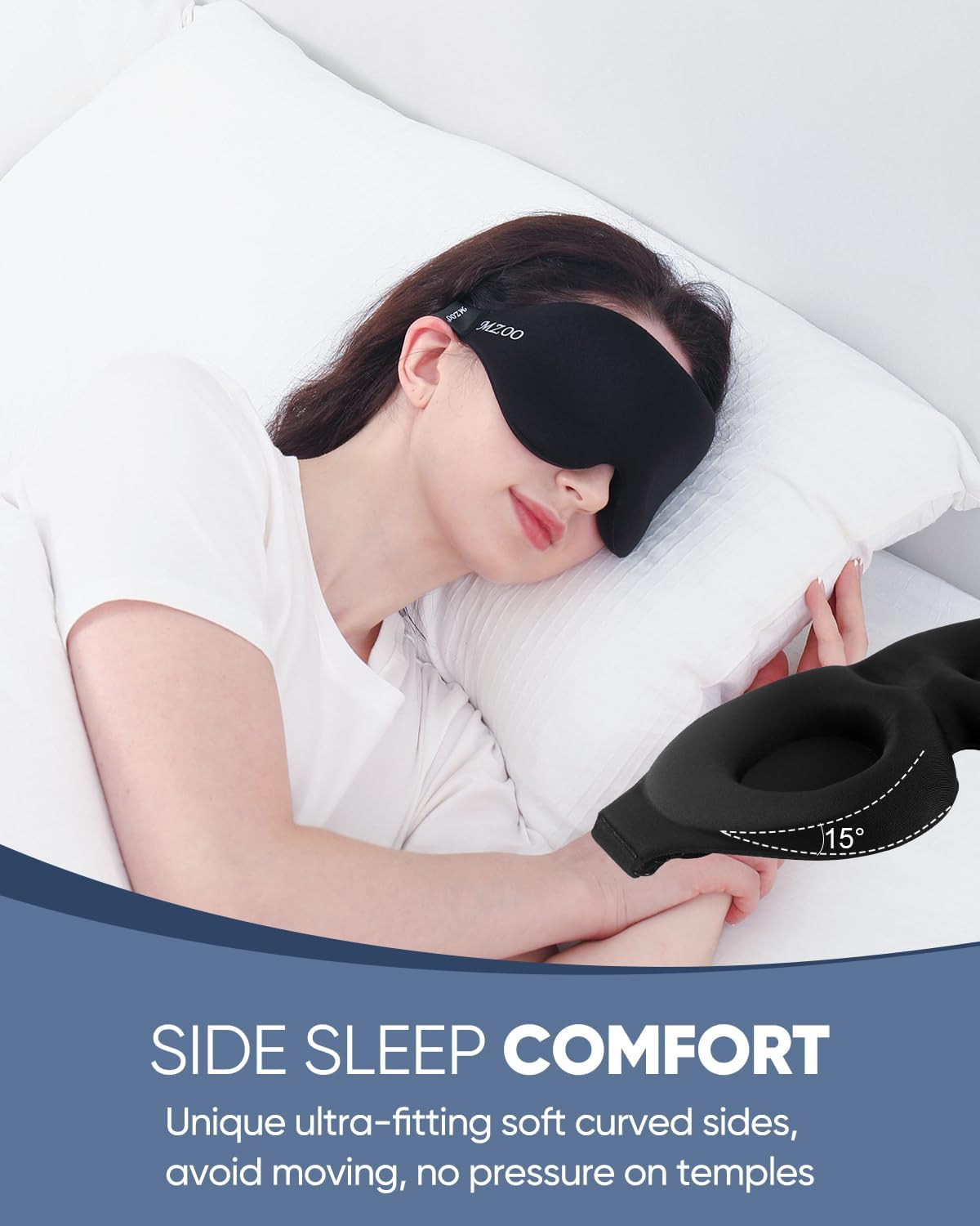 Luxury sleep mask (unisex, suitable for side sleepers).