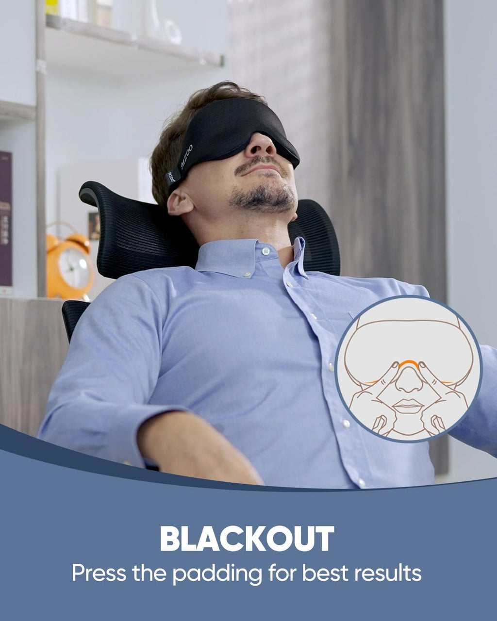 Luxury sleep mask (unisex, suitable for side sleepers).