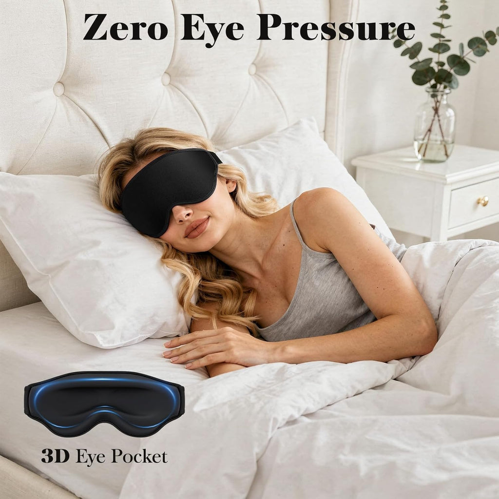 Unisex Sleep Mask — 100% pressure-free, total blackout, with an easily adjustable strap.