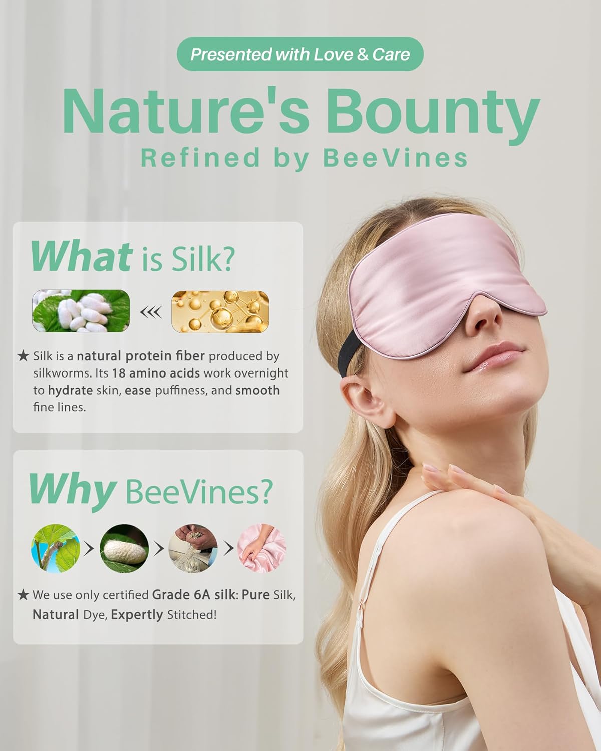 Pure Mulberry Silk Sleep Mask (Pack of 2).
