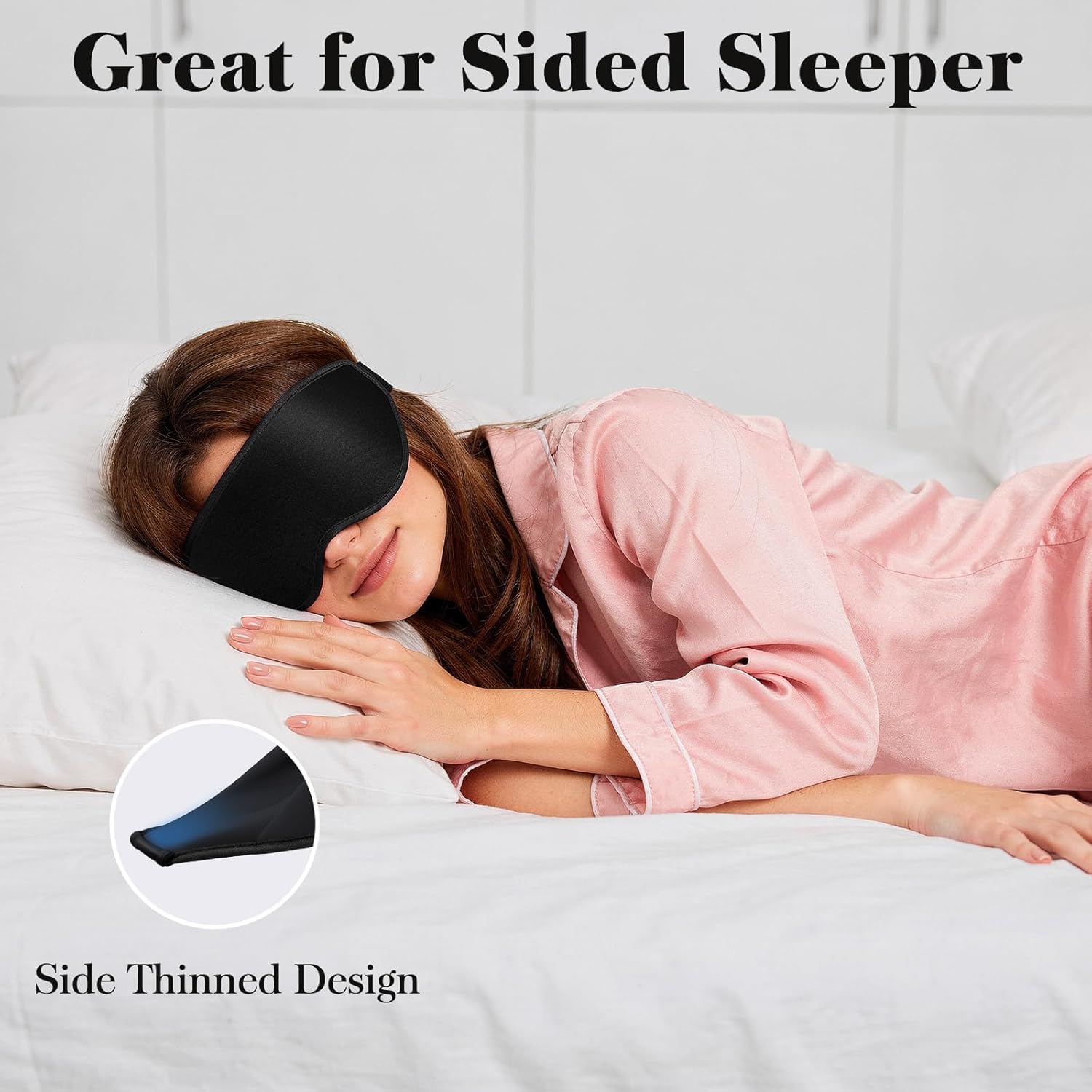 Unisex Sleep Mask — 100% pressure-free, total blackout, with an easily adjustable strap.