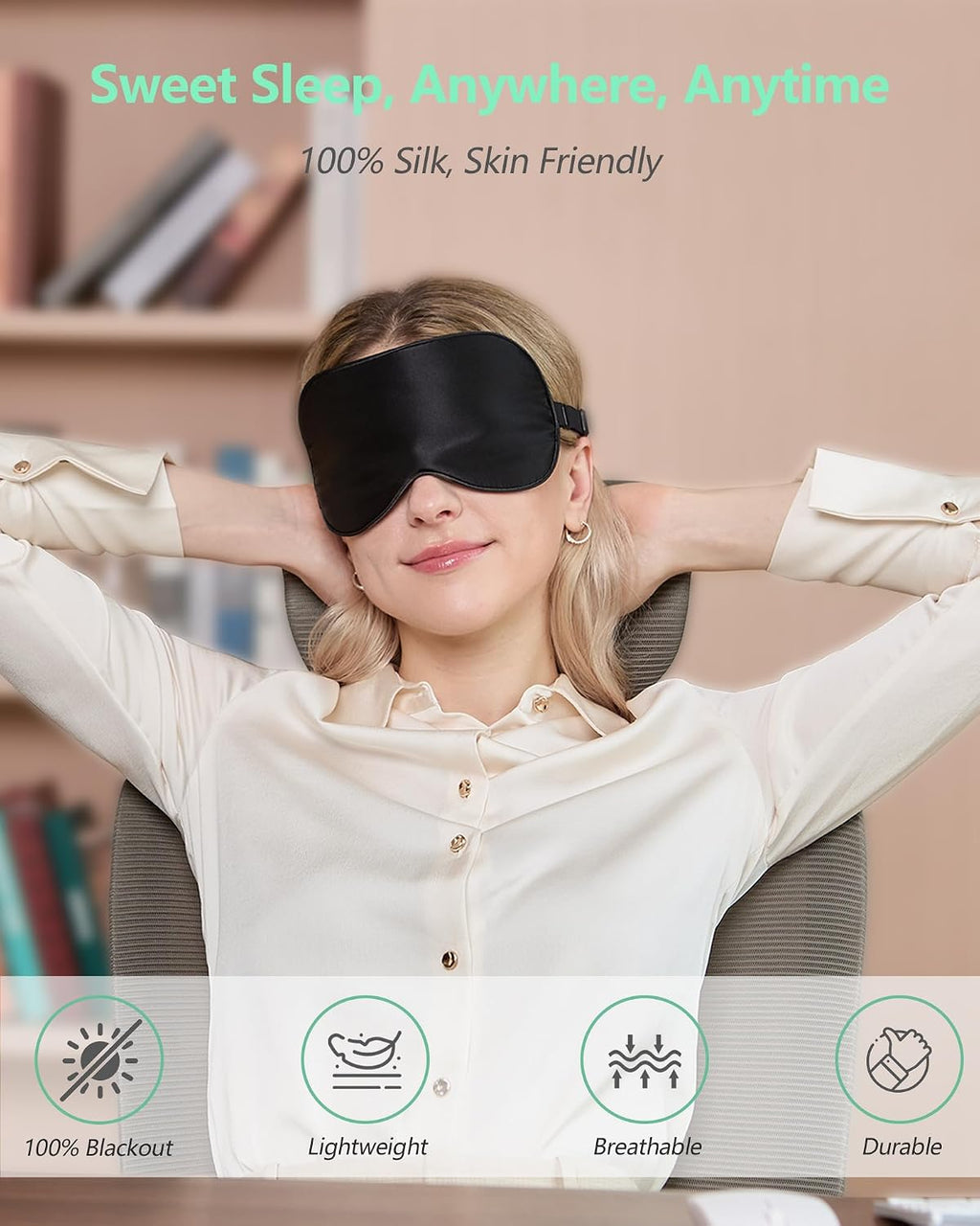 Pure Mulberry Silk Sleep Mask (Pack of 2).