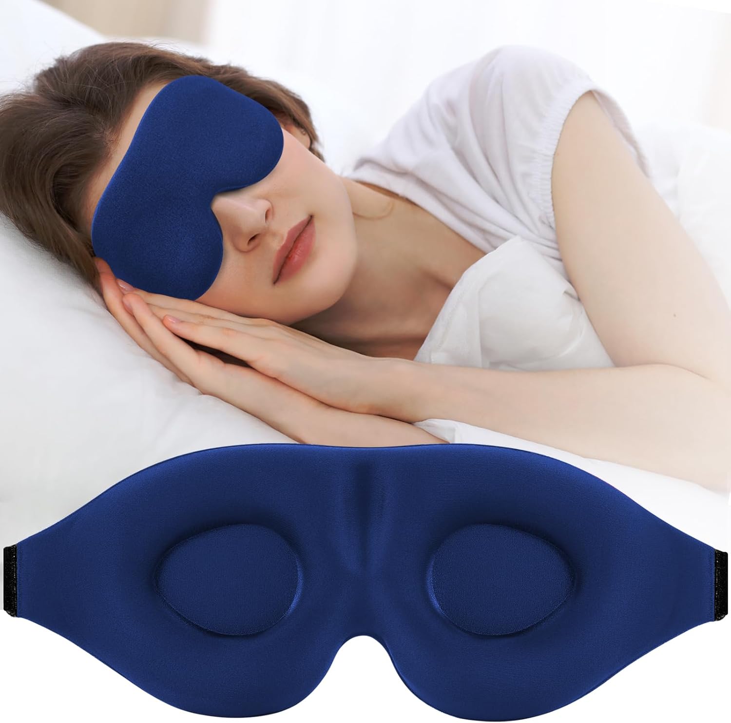Sleep Mask Designed for Side Sleepers — Unisex Light-Blocking Eye Mask