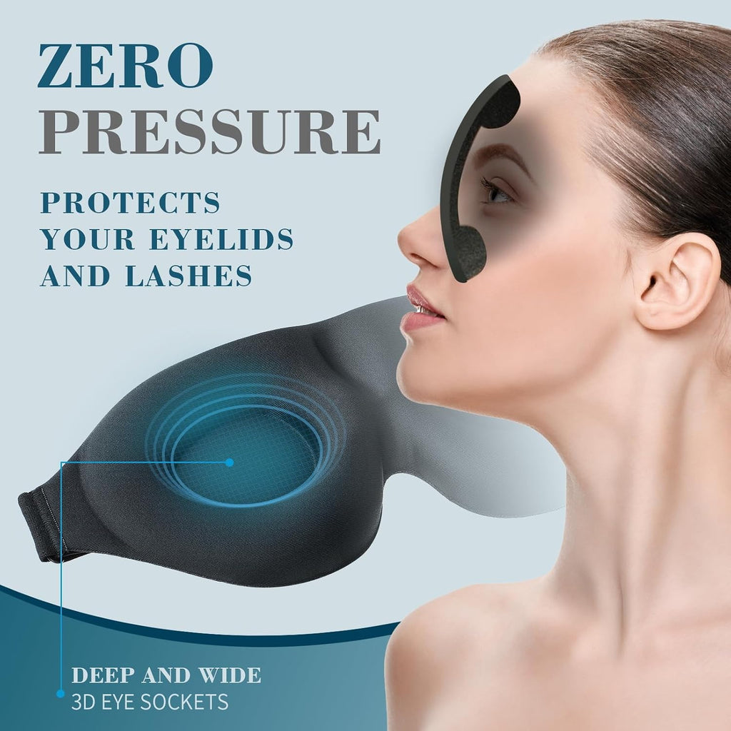 Sleep Mask Designed for Side Sleepers — Unisex Light-Blocking Eye Mask