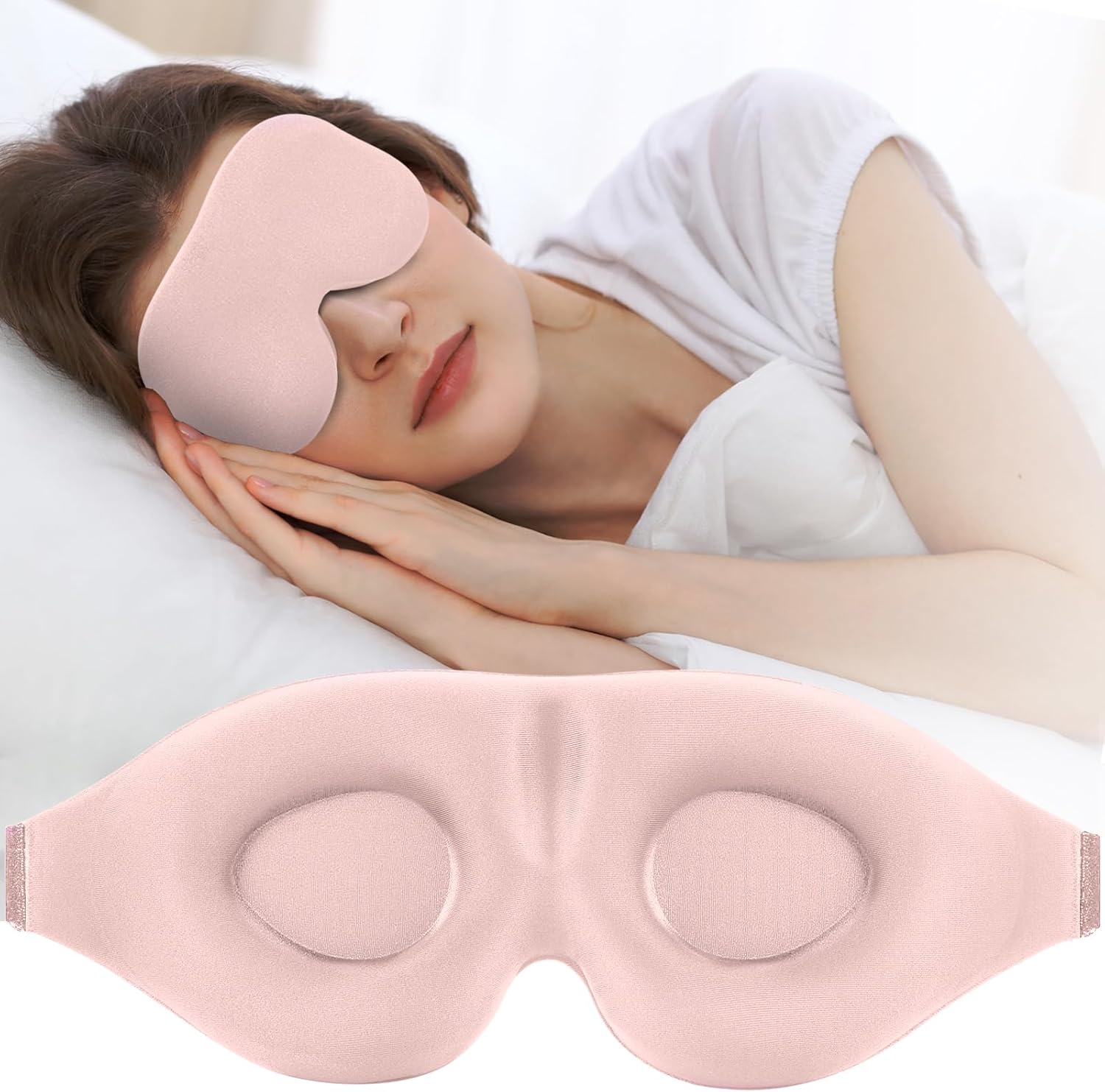 Sleep Mask Designed for Side Sleepers — Unisex Light-Blocking Eye Mask
