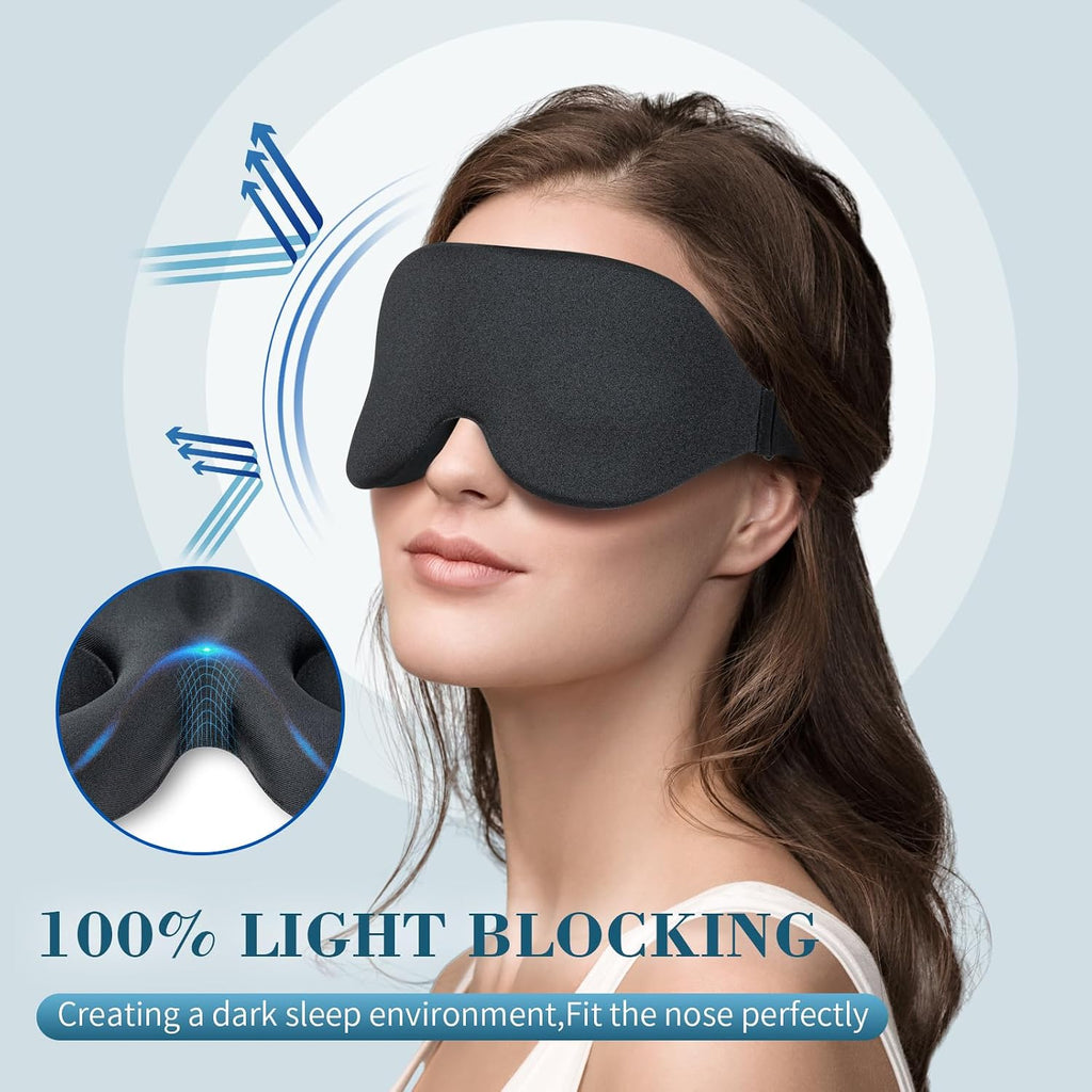 Sleep Mask Designed for Side Sleepers — Unisex Light-Blocking Eye Mask