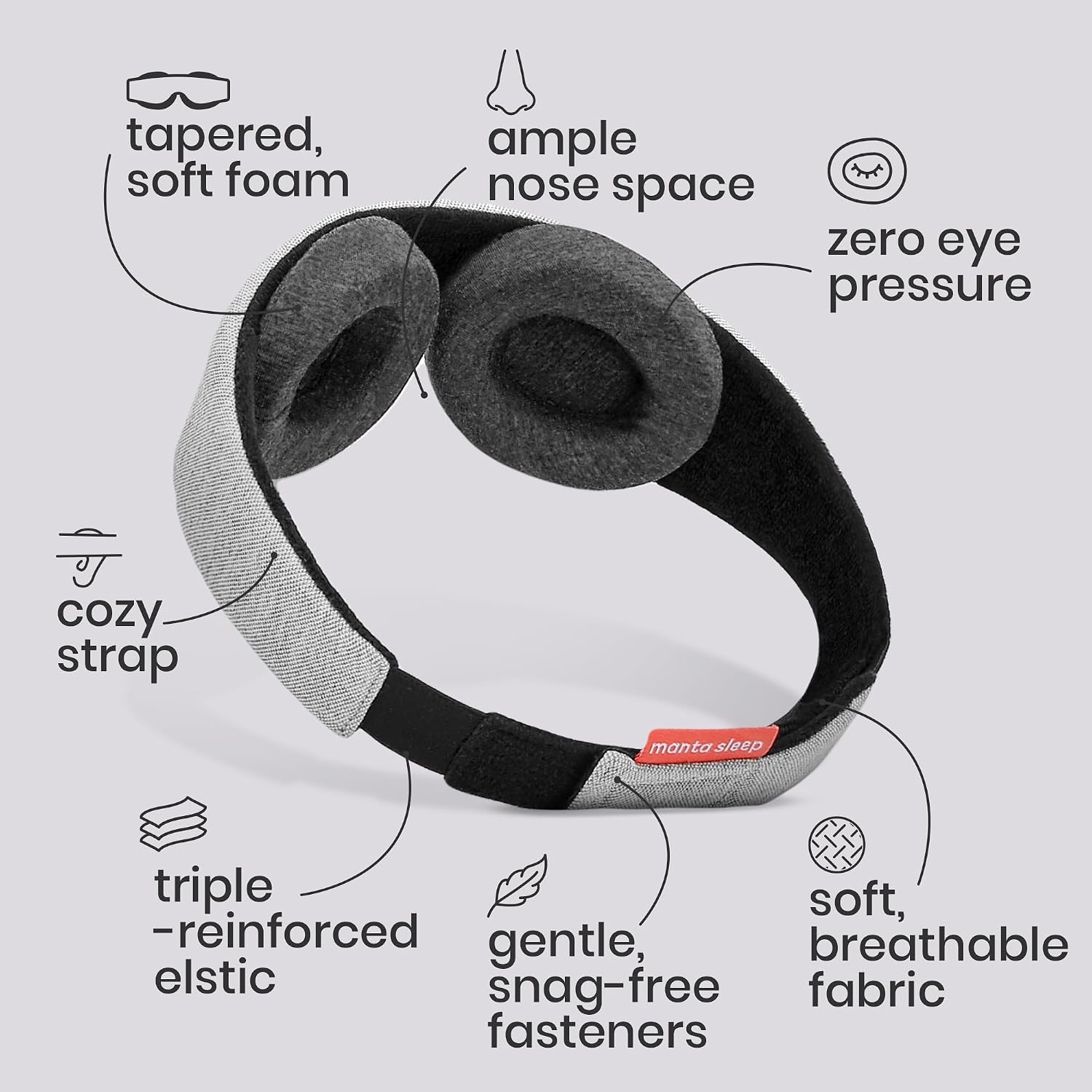 Sleep Mask — Blocks out light completely, helping you achieve deep sleep.